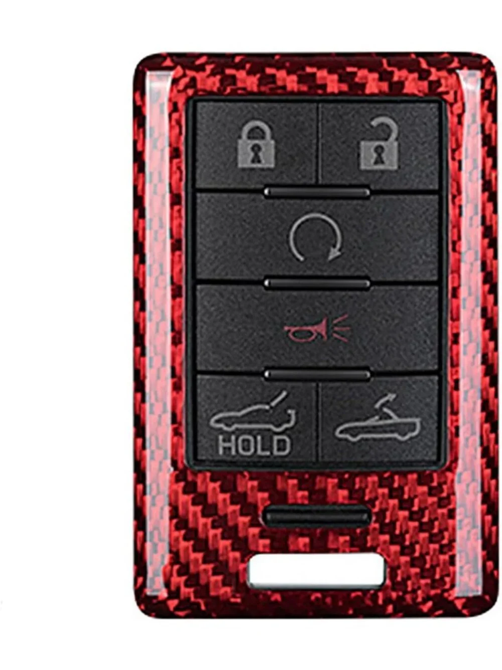 Sleek Carbon Fiber Key Fob Cover for Smart Car Remote - Red, Fits Chevy
